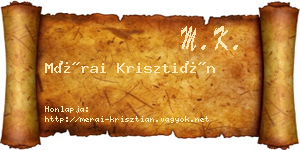 Mérai Krisztián névjegykártya